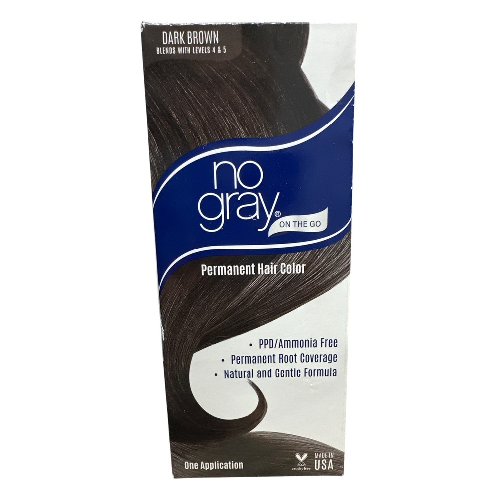 No Gray On The Go Permanent Hair Color Dark Brown Root Coverage PPD Ammonia Free